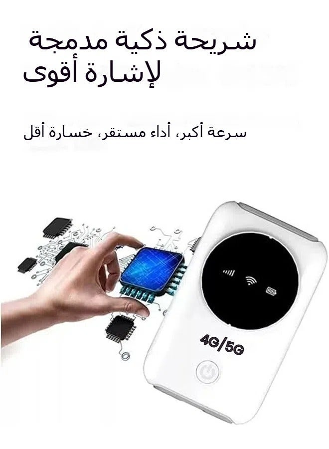 راوتر محمول، 4G LTE 5G هوت سبوت مودم 300Mbps، يصل إلى 10 أجهزة، فتحة SIM، بطارية 3200 MAh، أجهزة محمولة للسفر، رحلة عمل، في الهواء الطلق (R603-E) - Image 3